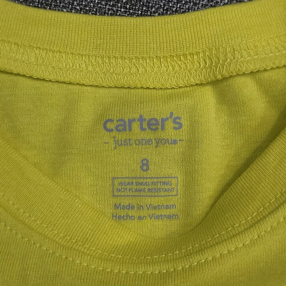Carter's Just One You Boys' Printed Sharks Pajama Set - Yellow Navy Blue Size 8